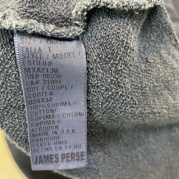 James Perse Full Zip French Terry Hoodie Men Size 1 Small Blue MXA2130 - Picture 6 of 7